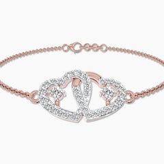 Boundless Affection Interlocked Heart Diamond Bracelet