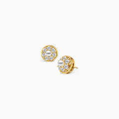 Traditional Seven Diamonds with Pearl Earstuds
