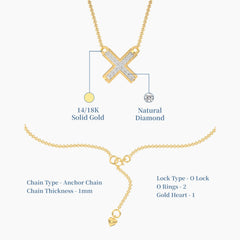 Vogue X Diamond Pendant Necklace