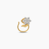 Golden Bloom Natural Diamond Nose Pin
