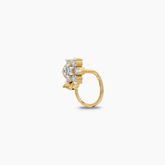 Golden Bloom Natural Diamond Nose Pin