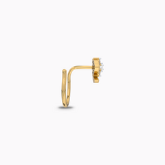 Golden Bloom Natural Diamond Nose Pin