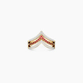 Triple Row Diamond Vanki Ring