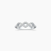 White Gold Infinite Knots Natural Diamond Ring