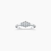 Five Baguette Diamond White Gold Ring