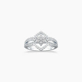 Double Triangle Natural Diamond Ring