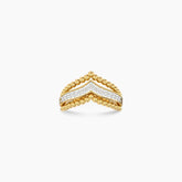 Shiny Diamond Yellow Gold Vanki Ring