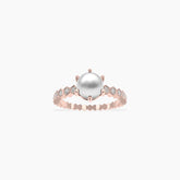 Rose Gold Eternal Pearl and Natural Ring