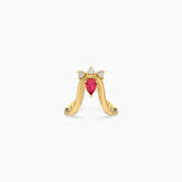 Pear shaped Ruby and Diamond Vanki Ring