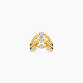 Triple Row Sollitaire Diamond Vanki Ring