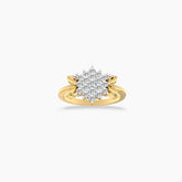 Gold Leaf Natural Diamond Cluster Ring