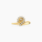 Golden Feather Diamond Ring