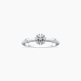Sparkling dainty flower diamond ring