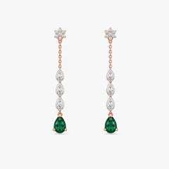 Emerald Lariat Diamond Earstud