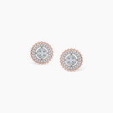 Aurelle Beaded Circle Diamond Stud Earrings