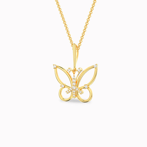 Butterfly gold and diamond pendant ultimate mother's day gift