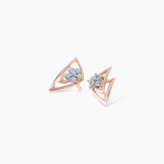 Dual Edge Diamond Ear Studs