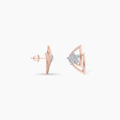 Dual Edge Diamond Ear Studs