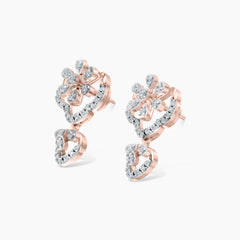 Elvara Filigree Drop Diamond Ear Studs