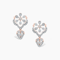 Elvara Filigree Drop Diamond Ear Studs