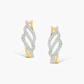 Flowline Diamond Half Hoop Earrings