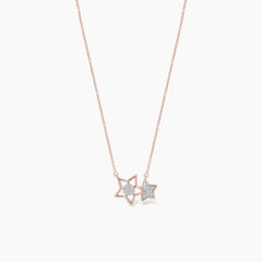 Two Stars, One Story Diamond Pendant