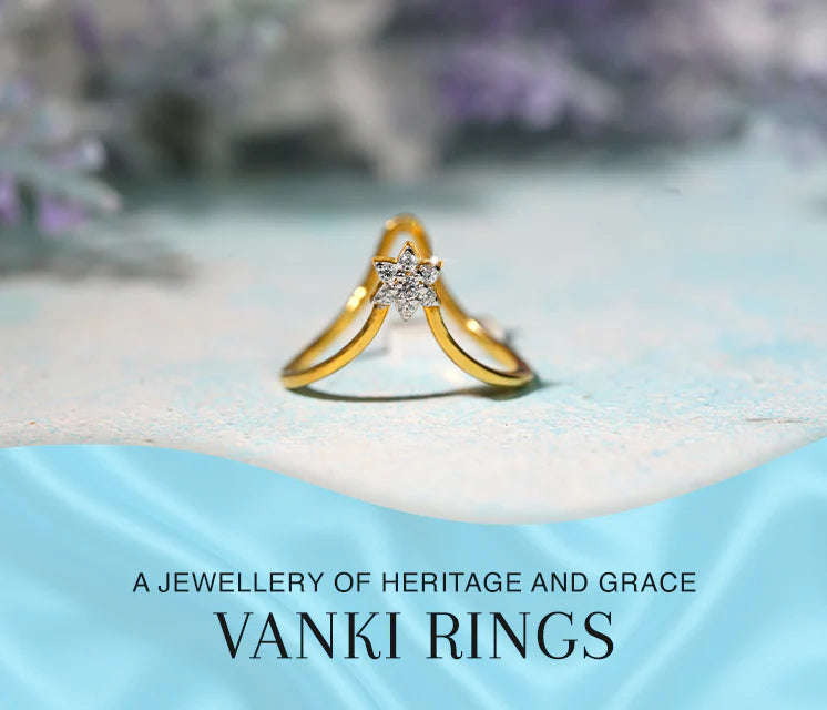 Exclusive offers on latest and trendy diamond vanki rings collection by Vairam.