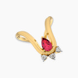 Pear shaped Ruby and Diamond Vanki Ring