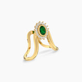 Emerald And Diamond Vanki Ring