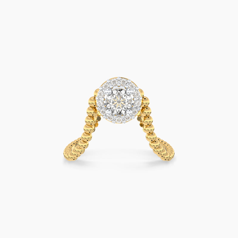 Spiral Cluster Diamond Vanki Ring