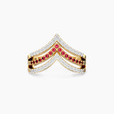 Triple Row Diamond Vanki Ring