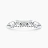 White Gold Double Row Natural Diamond Ring