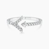 White Gold Arrow And Tail Natural Diamond Ring