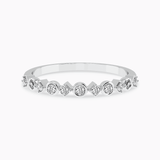 White Gold Round Pegs In The Square Holes Natural Diamond Ring