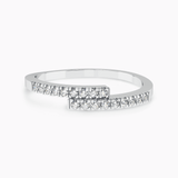 White Gold Misfit Prong Setting Natural Diamond Ring