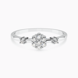 White Gold Diamond Flower Ring