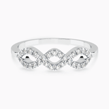 White Gold Infinite Knots Natural Diamond Ring