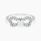 Diamond Bow White Gold Ring