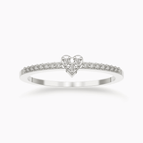 Little Heart Diamond White Gold Ring