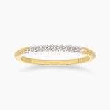 Cross Row Pave Band Diamond Ring