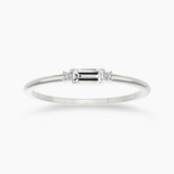 Dainty Three Diamond White Gold Ring