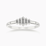 Five Baguette Diamond White Gold Ring