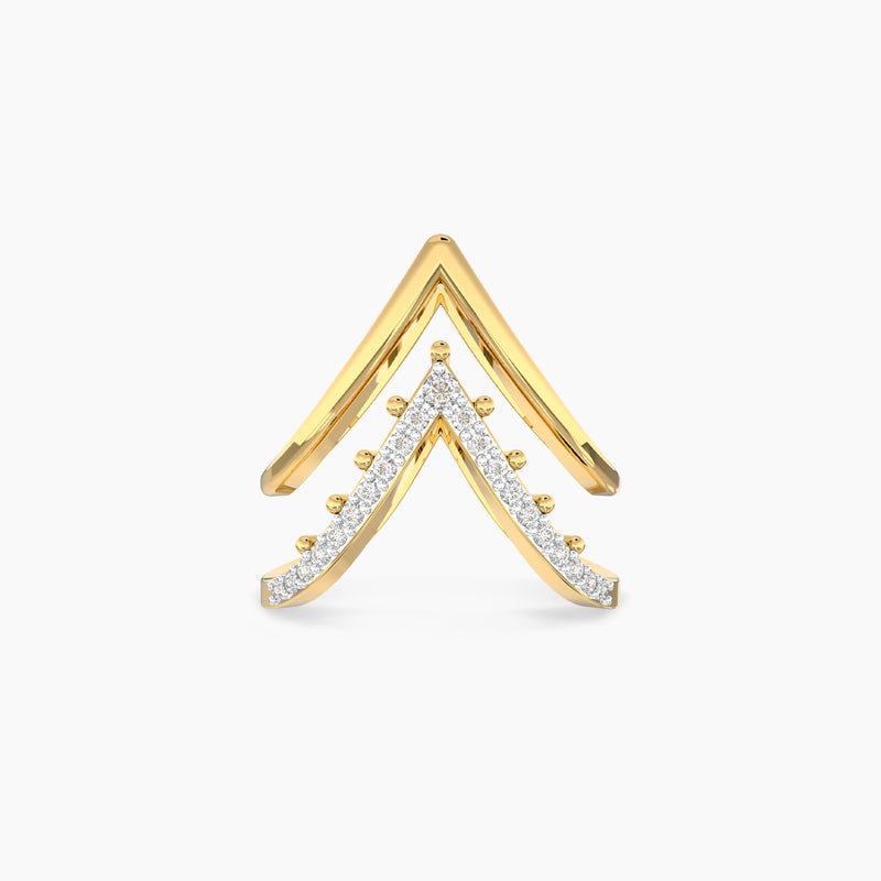 Double Row Linear Diamond Vanki Ring