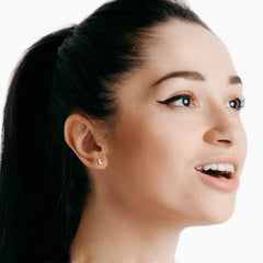 White Gold Drizzle Crescent Diamond Earstud