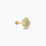 Gold Knot Flower Diamond Nosestud