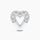 White Gold Heart Shaped Diamond Stud