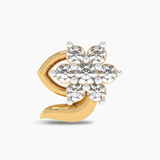 Yellow Gold Sprout Flower Diamond Nosestud