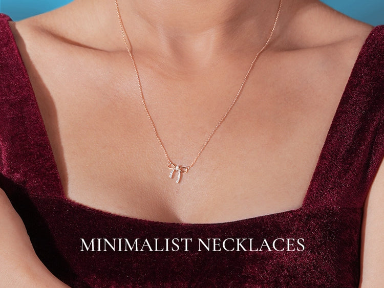 Minimalist gold and diamond necklaces from Vairam, crafted for effortless elegance and everyday simplicity.